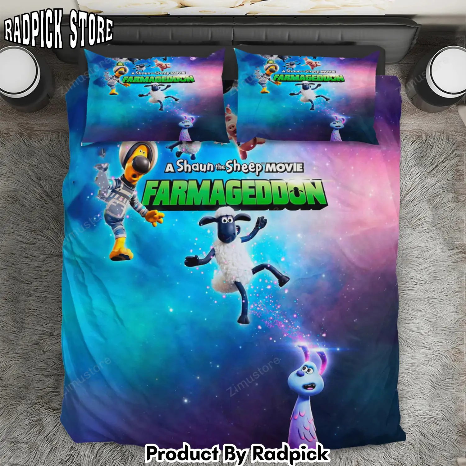 Radpick shaun the sheep movie poster 4 3pcs 3pcs bedding set duvet cover and pillow cases gift for fan rp3272348